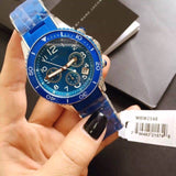 Marc Jacobs Rock Chronograph Blue Dial Blue Silicone Strap Watch for Women - MBM2575 Authentic Buy Shop Now