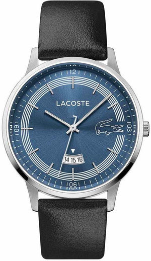 Lacoste Madrid Blue Dial Black Leather Strap Watch for Men - 2011034 Authentic Buy Shop Now