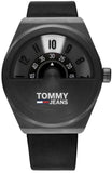Tommy Hilfiger Monogram Pop Quartz Black Dial Black Leather Strap Watch For Men - 1791773 Authentic Buy Shop Now