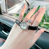 Gucci Diamantissima Diamonds Mother of Pearl Dial Black Leather Strap Watch For Women - YA141511 Authentic Buy Shop Now