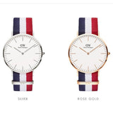 Daniel Wellington Classic Cambridge White Dial Two Tone NATO Strap Watch For Men - DW00100003 Authentic Buy Shop Now