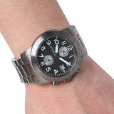 Marc Jacobs Larry Chronograph Black Dial Grey Steel Strap Watch for Men - MBM5051 Authentic Buy Shop Now