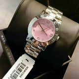 Marc Jacobs Amy Life Pink Dial Silver Steel Strap Watch for Women - MBM3300 Authentic Buy Shop Now
