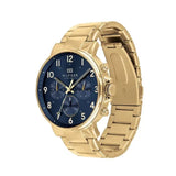 Tommy Hilfiger Daniel Chronograph Blue Dial Gold Steel Strap Watch for Men - 1710384 Authentic Buy Shop Now