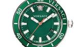 Versace Greca Sport Quartz Green Dial Silver Steel Strap Watch For Men - VEZ300421 Authentic Buy Shop Now