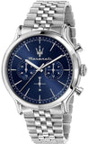 Maserati Epoca Chronograph Blue Dial Silver Steel Strap Watch For Men - R8873618024 Authentic Buy Shop Now