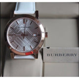 Burberry The City White Dial White Leather Strap Watch for Women - BU9012 Authentic Buy Shop Now