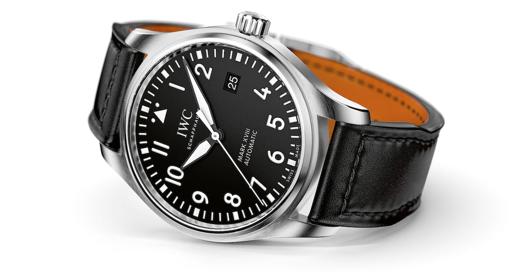 IWC Pilot's Mark XVIII 40mm Black Dial Black Leather Strap Watch for Men - IW327001 Authentic Buy Shop Now