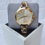 Michael Kors Runway Gold Dial Gold Steel Strap Watch for Women - MK3222 Authentic Buy Shop Now