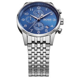 Hugo Boss Navigator Chronograph Blue Dial Silver Steel Strap Watch for Men - 1513498 Authentic Buy Shop Now