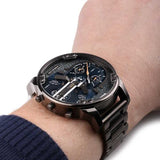 Diesel Big Daddy 2.0 Chronograph Blue Dial Grey Steel Strap Watch For Men - DZ7331 Authentic Buy Shop Now