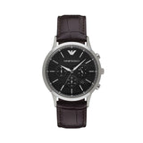 Emporio Armani Renato Chronograph Black Dial Brown Leather Strap Watch For Men - AR2482 Authentic Buy Shop Now