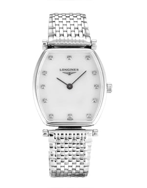 Longines La Grande Classique de Longines Tonneau White Dial Silver Steel Strap Watch for Women - L4.205.4.87.6 Authentic Buy Shop Now