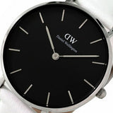 Daniel Wellington Classic Petite Bondi Black Dial White Leather Strap Watch For Women - DW00100284 Authentic Buy Shop Now