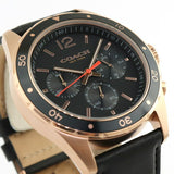 Coach Sullivan Chronograph Black Dial Black Leather Strap Watch for Men - 14602087 Authentic Buy Shop Now