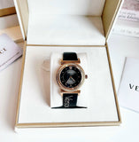 Versace V-Motif Vintage Logo Black Dial Black Leather Strap Watch for Women - VERE00818 Authentic Buy Shop Now
