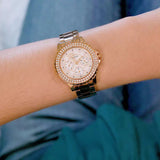 Guess Crown Jewel Multifunction Diamonds White Dial Rose Gold Steel Strap Watch For Women - GW0410L3 Authentic Buy Shop Now