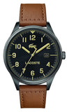 Lacoste Continental Black Dial Brown Leather Strap Watch for Men - 2011021 Authentic Buy Shop Now