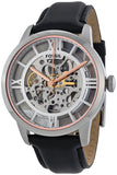 Fossil Townsman Automatic Skeleton Silver Dial Black Leather Strap Watch for Men - ME3041 Authentic Buy Shop Now
