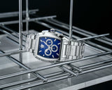Versace Dominus Chronograph Blue Dial Silver Steel Strap Watch For Men - VE6H00423 Authentic Buy Shop Now