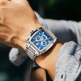 Versace Dominus Chronograph Blue Dial Silver Steel Strap Watch For Men - VE6H00423 Authentic Buy Shop Now
