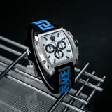 Versace Dominus Chronograph Silver Dial Black Rubber Strap Watch For Men - VE6H00123 Authentic Buy Shop Now