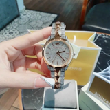Michael Kors Runway Mercer Crystals Silver Dial Two Tone Steel Strap Watch For Women - MK6716 Authentic Buy Shop Now