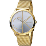 Calvin Klein Minimal White Dial Gold Mesh Bracelet Watch for Men - K3M21526 Authentic Buy Shop Now