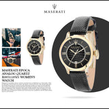 Maserati Epoca Black Dial Black Leather Strap Watch For Women - R8851118501 Authentic Buy Shop Now