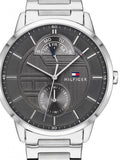 Tommy Hilfiger Hunter Grey Dial Silver Steel Strap Watch for Men - 1791608 Authentic Buy Shop Now
