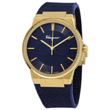 Salvatore Ferragamo Sapphire Blue Dial Blue Rubber Strap Watch for Men - SFHP00220 Authentic Buy Shop Now