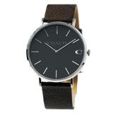 Coach Charles Black Dial Brown Leather Strap Watch for Women - 14602156 Authentic Buy Shop Now