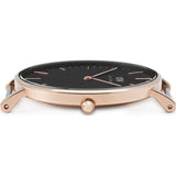 Daniel Wellington Classic Sheffield Black Dial Black Leather Strap Watch For Women - DW00100139 Authentic Buy Shop Now