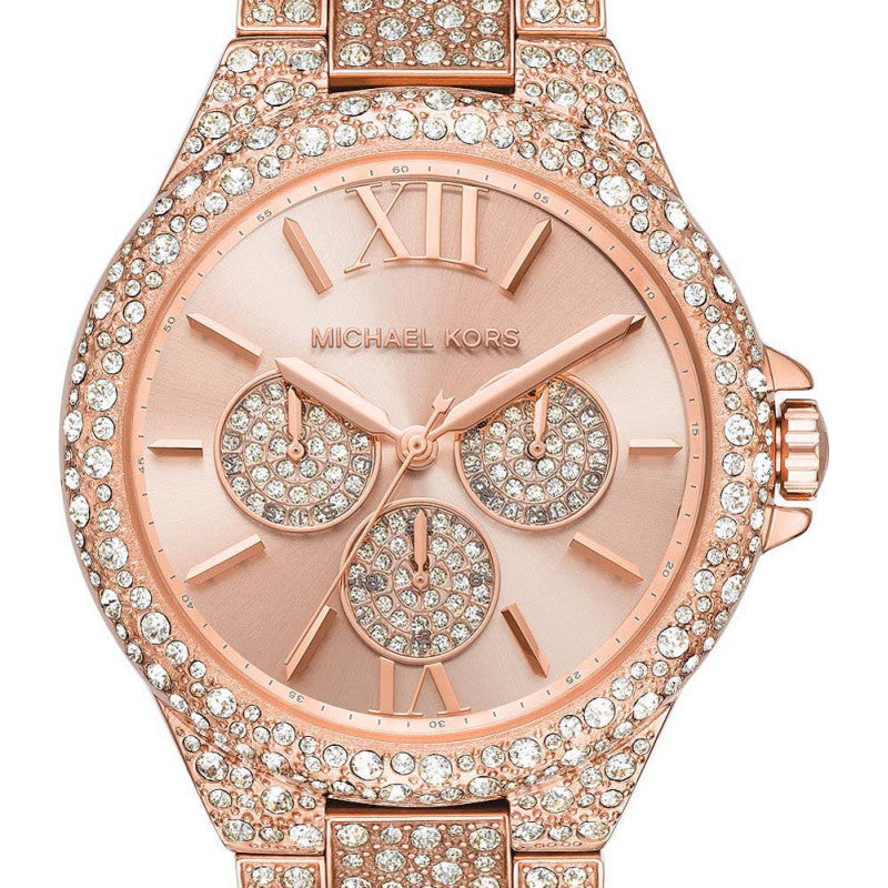 Michael Kors Camille Multifunctional Crystals Rose Gold Dial Rose Gold Steel Strap Watch for Women - MK6961 Authentic Buy Shop Now