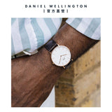 Daniel Wellington Classic York White Dial Brown Leather Strap Watch For Women - DW00100038 Authentic Buy Shop Now