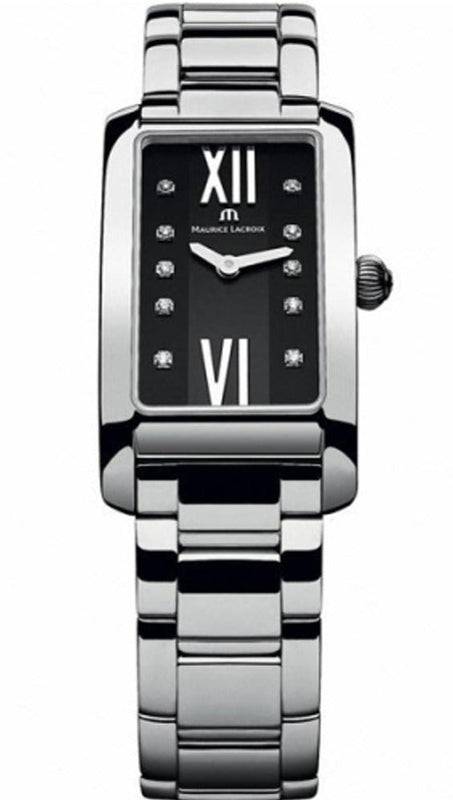 Maurice Lacroix Fiaba Black Dial Silver Steel Strap Watch for Women - FA2164-SS002-120 Authentic Buy Shop Now