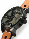Diesel Mr. Daddy 2.0 Chronograph Grey Dial Brown Leather Strap Watch For Men - DZ7406 Authentic Buy Shop Now