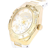 Guess Luna Diamonds White Dial White Rubber Strap Watch for Women - W0653L4 Authentic Buy Shop Now