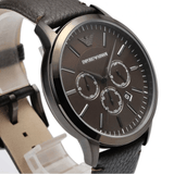 Emporio Armani Sportivo Black Dial Brown Leather Strap Watch For Men - AR2462 Authentic Buy Shop Now