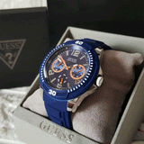 Guess Trade Blue Dial Blue Silicone Strap Watch for Men - W0967G2 Authentic Buy Shop Now