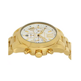 Michael Kors Bradshaw Chronograph White Dial Gold Steel Strap Watch For Women - MK6266 Authentic Buy Shop Now