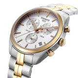 Tissot T Sport PR 100 Chronograph White Dial Two Tone Steel Strap Watch For Men - T101.417.22.031.00 Authentic Buy Shop Now