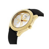 Guess G Twist Gold Dial Black Leather Strap Watch for Women - W0911L3 Authentic Buy Shop Now