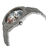 Guess G Twist Diamonds Purple Dial Black Steel Strap Watch For Women - W1201L4 Authentic Buy Shop Now