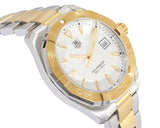 Tag Heuer Aquaracer Quartz White Dial Two Tone Steel Strap Watch for Men - WAY1120.BB0930 Authentic Buy Shop Now