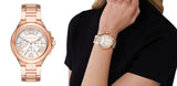 Michael Kors Camille Chronograph White Dial Rose Gold Steel Strap Watch For Women - MK7271 Authentic Buy Shop Now