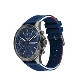 Tommy Hilfiger Bank Blue Dial Blue Rubber Strap Watch for Men - 1791721 Authentic Buy Shop Now