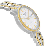 Tissot T Classic Automatics III White Dial Two Tone Steel Strap Watch For Men - T065.430.22.031.00 Authentic Buy Shop Now