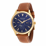 Movado Heritage Celestograf Navy Blue Dial Brown Leather Strap Watch For Women - 3650010 Authentic Buy Shop Now