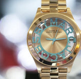 Marc Jacobs Henry Rose Gold Dial Rose Gold Steel Strap Watch for Women - MBM3296 Authentic Buy Shop Now